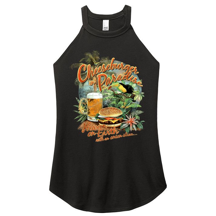 Cheeseburger In Paradise Heaven On Earth Funny Gift Women's Perfect Tri Rocker Tank
