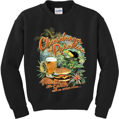Cheeseburger In Paradise Heaven On Earth Funny Gift Kids Sweatshirt
