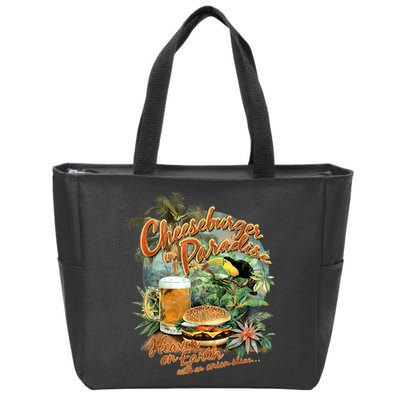 Cheeseburger In Paradise Heaven On Earth Funny Gift Zip Tote Bag
