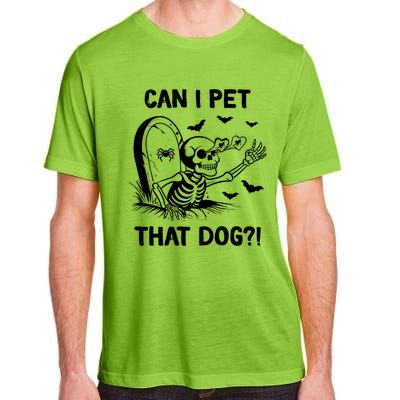 Can I Pet That Dog Halloween Skeleton Adult ChromaSoft Performance T-Shirt