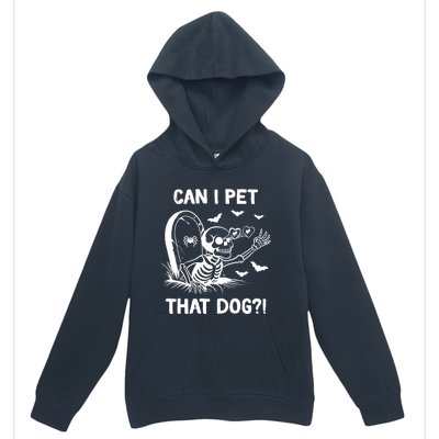 Can I Pet That Dog Halloween Skeleton Urban Pullover Hoodie