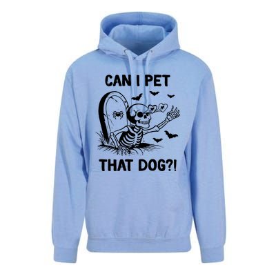 Can I Pet That Dog Halloween Skeleton Unisex Surf Hoodie