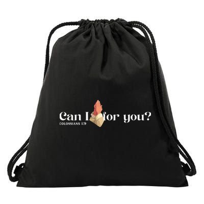Can I Pray For You Christian Faith Jesus Novelty Design Drawstring Bag