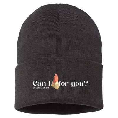 Can I Pray For You Christian Faith Jesus Novelty Design Sustainable Knit Beanie