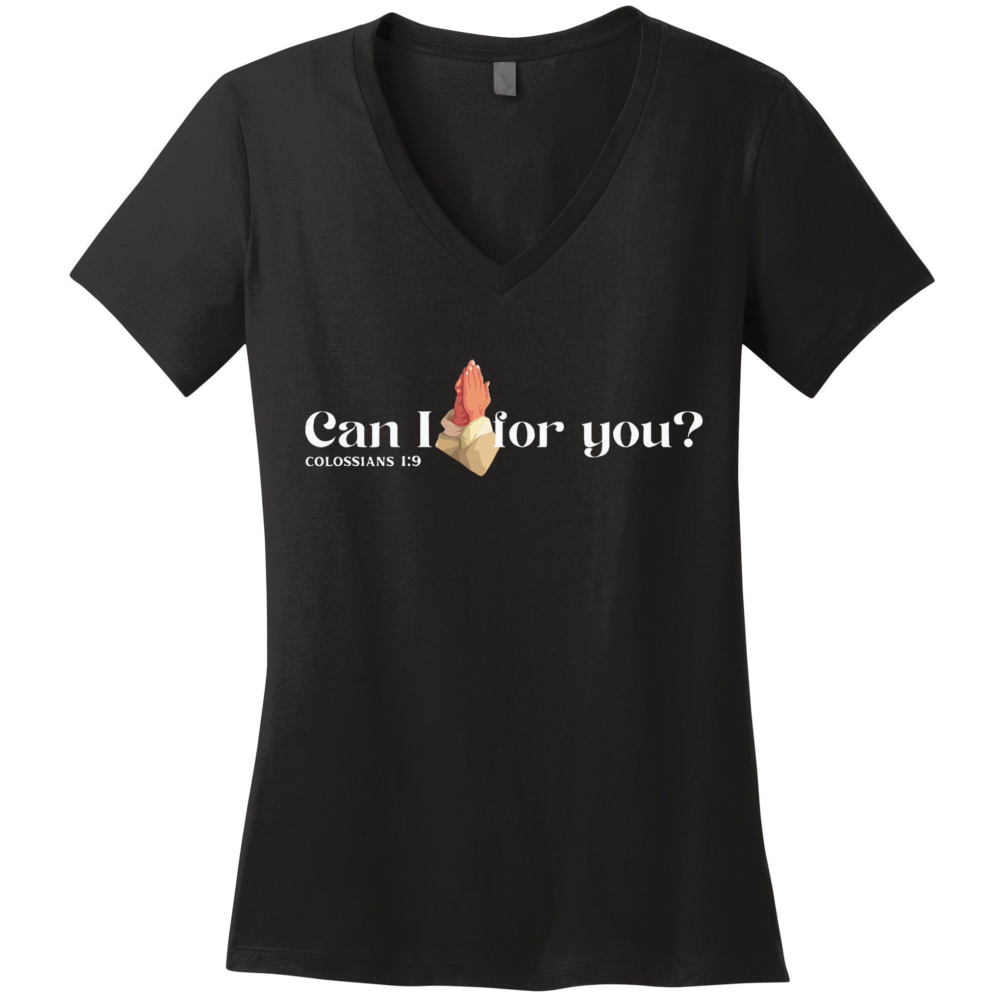 Can I Pray For You Christian Faith Jesus Novelty Design Women's V-Neck T-Shirt
