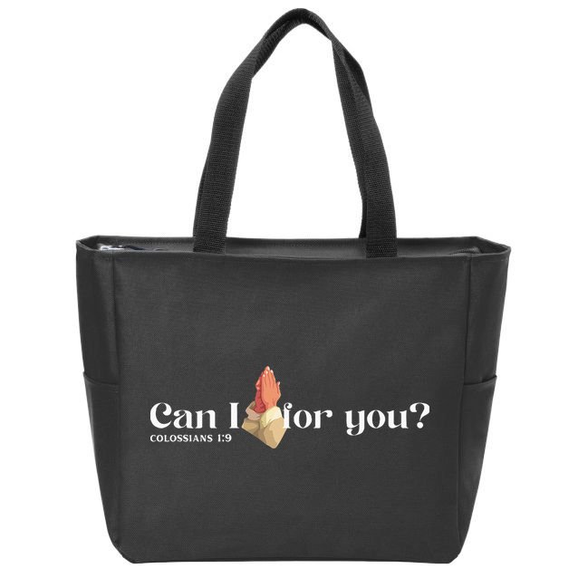 Can I Pray For You Christian Faith Jesus Novelty Design Zip Tote Bag