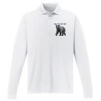 Can I Pet That Dog Funny Bear Performance Long Sleeve Polo