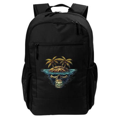Cool Island Palm Trees Skull Beach Pirate Nautical Backpack