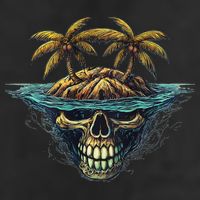 Cool Island Palm Trees Skull Beach Pirate Nautical 11oz C Handle Ceramic Mug
