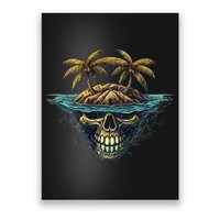 Cool Island Palm Trees Skull Beach Pirate Nautical Poster