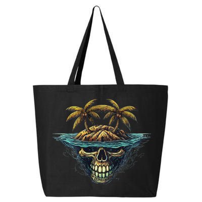 Cool Island Palm Trees Skull Beach Pirate Nautical 25L Jumbo Tote