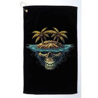 Cool Island Palm Trees Skull Beach Pirate Nautical Golf Towel