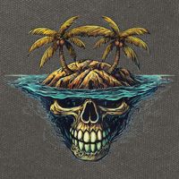 Cool Island Palm Trees Skull Beach Pirate Nautical Cotton Canvas Backpack