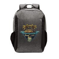 Cool Island Palm Trees Skull Beach Pirate Nautical Vector Backpack