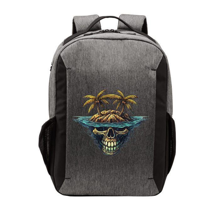 Cool Island Palm Trees Skull Beach Pirate Nautical Vector Backpack