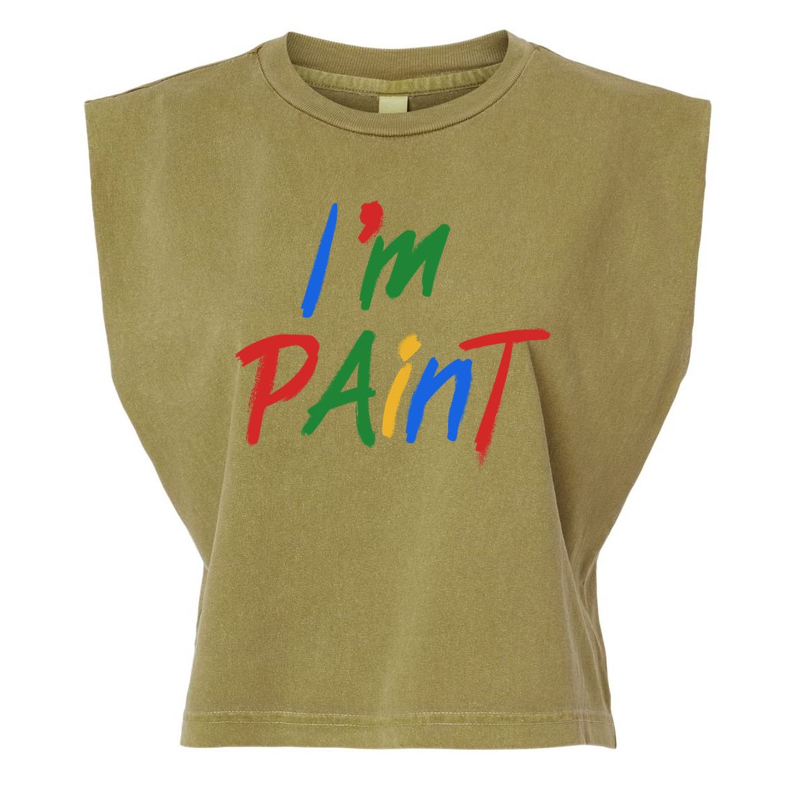 Cute Im Paint Childens Finger Painting Garment-Dyed Women's Muscle Tee