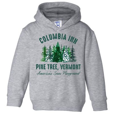 Columbia Inn Pine Tree Vermont Merry Christmas Toddler Hoodie