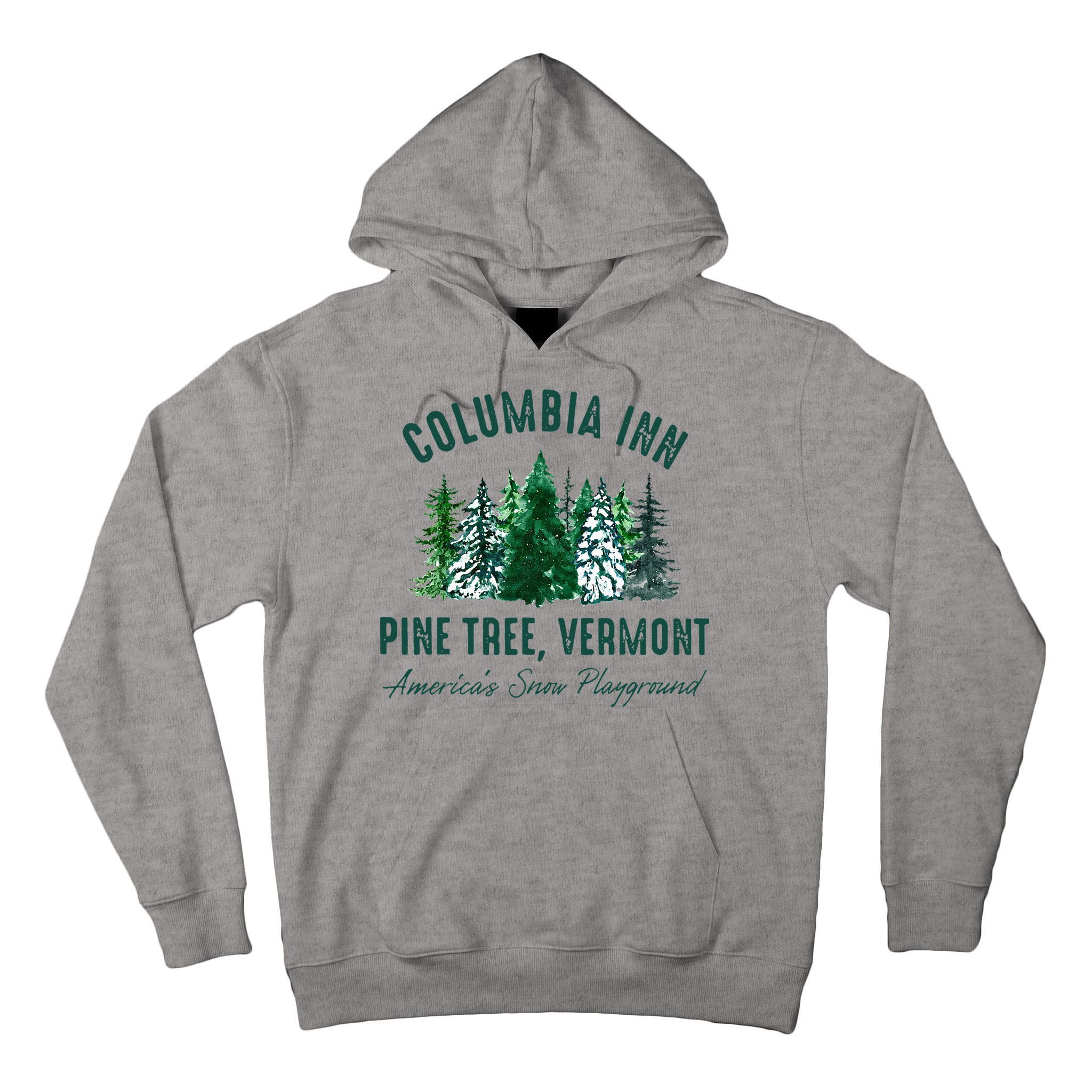 Columbia Inn Pine Tree Vermont Merry Christmas Tall Hoodie