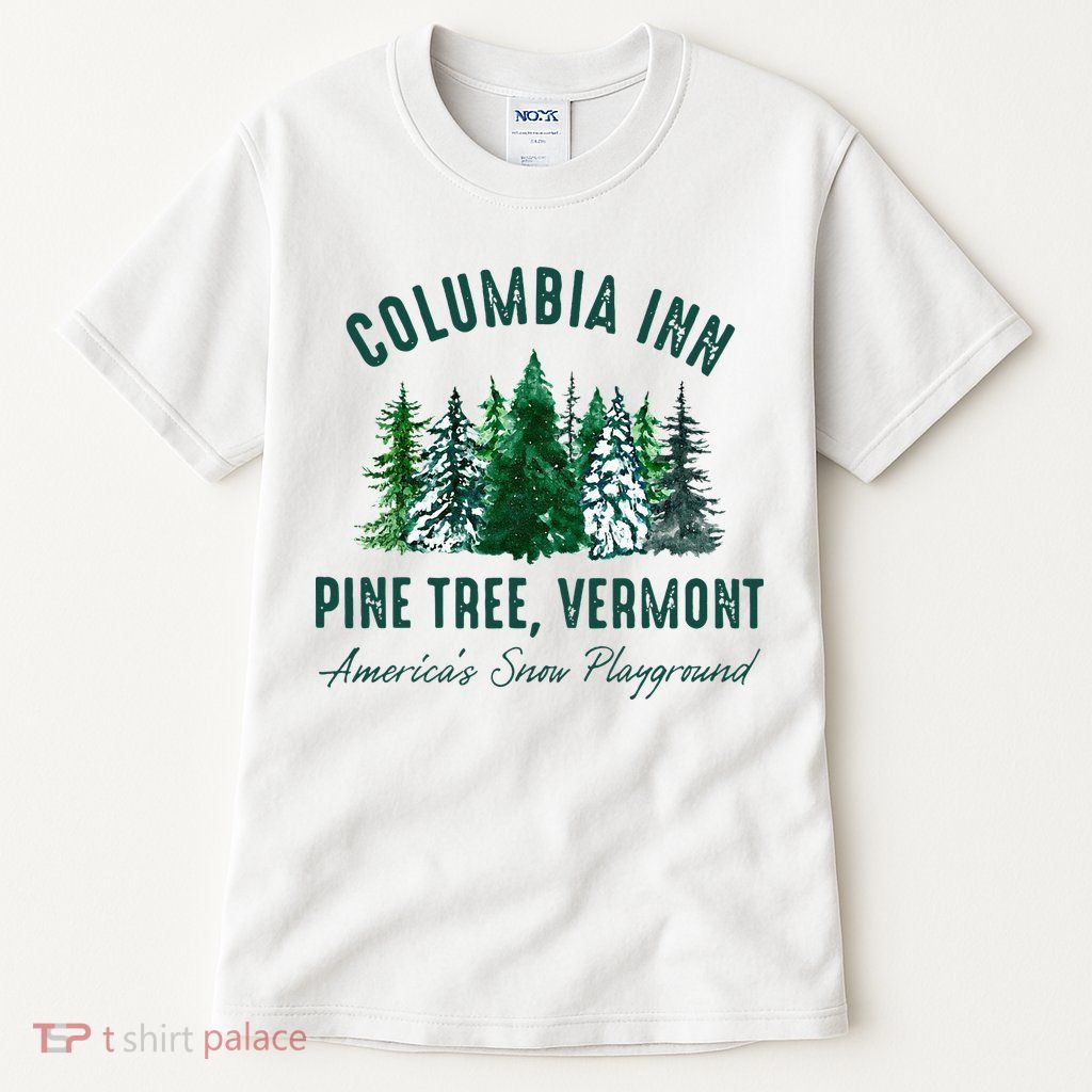 Columbia Inn Pine Tree Vermont Merry Christmas Tall T-Shirt