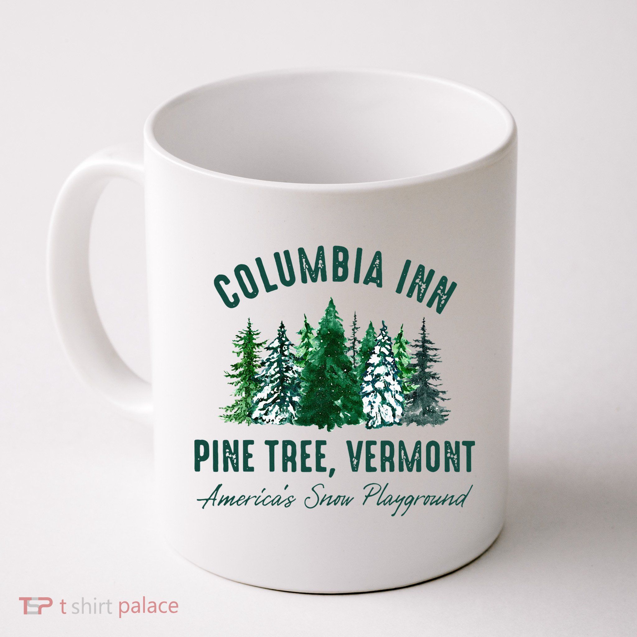 Columbia Inn Pine Tree Vermont Merry Christmas Mug