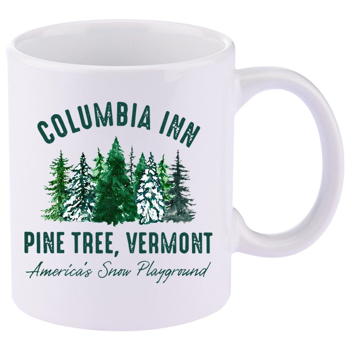 Columbia Inn Pine Tree Vermont Merry Christmas 11oz C Handle Ceramic Mug
