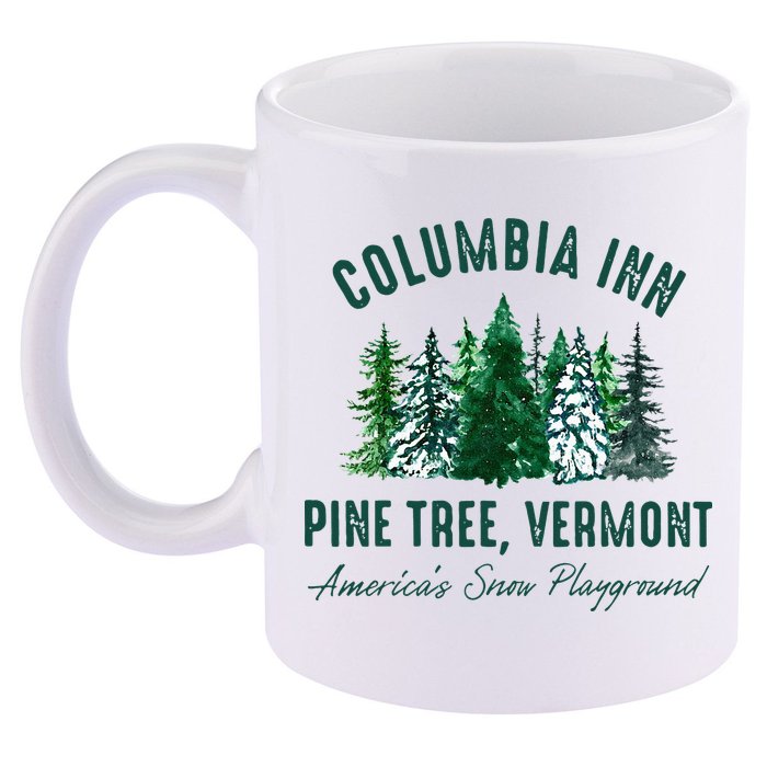 Columbia Inn Pine Tree Vermont Merry Christmas 11oz C Handle Ceramic Mug
