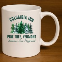Columbia Inn Pine Tree Vermont Merry Christmas 11oz C Handle Ceramic Mug