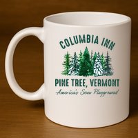 Columbia Inn Pine Tree Vermont Merry Christmas 11oz C Handle Ceramic Mug