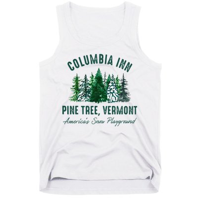 Columbia Inn Pine Tree Vermont Merry Christmas Tank Top
