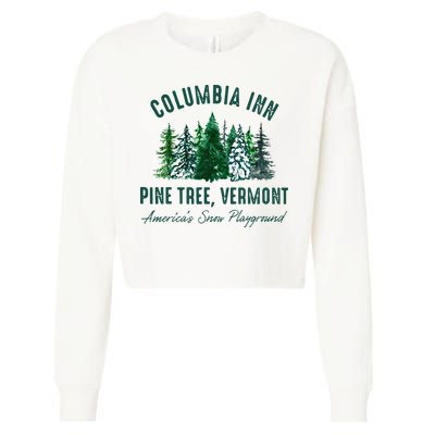 Columbia Inn Pine Tree Vermont Merry Christmas Cropped Pullover Crew