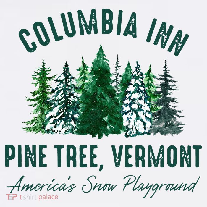 Columbia Inn Pine Tree Vermont Merry Christmas Women's V-Neck T-Shirt