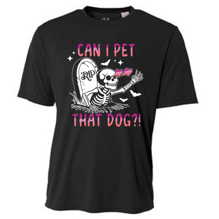 Can I Pet That Dog Skeleton Halloween Cooling Performance Crew T-Shirt