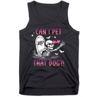 Can I Pet That Dog Skeleton Halloween Tank Top