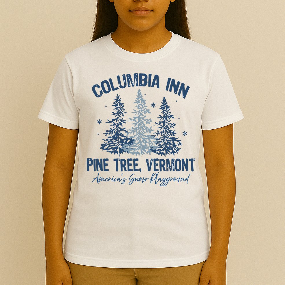 Columbia Inn Pine Tree Vermont Always A White Christmas T-Shirt