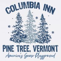 Columbia Inn Pine Tree Vermont Always A White Christmas Flat Bill Trucker Hat