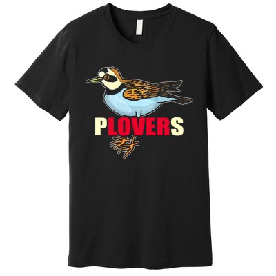 Cute Illustration Piping Plover Love Premium T-Shirt