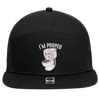 Cool IM Pooped Funny Dirty Toilet Bowl Joke Lover Gift 7 Panel Mesh Trucker Snapback Hat