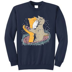 Cats Itanic Pose In Space Funny Movie Pun Animal Lover Gift Ank Op Sweatshirt