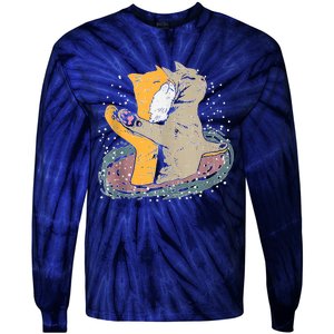 Cats Itanic Pose In Space Funny Movie Pun Animal Lover Gift Ank Op Tie-Dye Long Sleeve Shirt