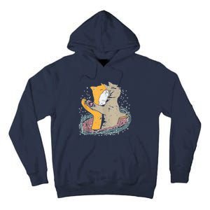 Cats Itanic Pose In Space Funny Movie Pun Animal Lover Gift Ank Op Tall Hoodie