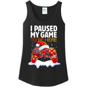 Christmas I Paused My Game To Be Here Funny Sarcastic Gamer Ladies Essential Tank