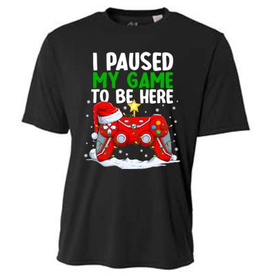 Christmas I Paused My Game To Be Here Funny Gamer Cooling Performance Crew T-Shirt