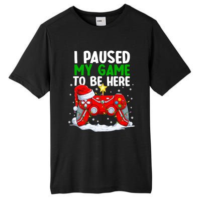 Christmas I Paused My Game To Be Here Funny Gamer Tall Fusion ChromaSoft Performance T-Shirt