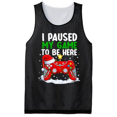 Christmas I Paused My Game To Be Here Funny Gamer Mesh Reversible Basketball Jersey Tank