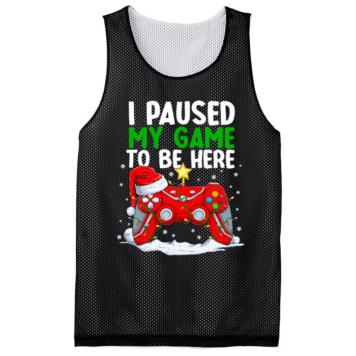 Christmas I Paused My Game To Be Here Funny Gamer Mesh Reversible Basketball Jersey Tank