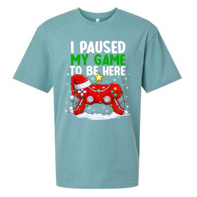 Christmas I Paused My Game To Be Here Funny Gamer Sueded Cloud Jersey T-Shirt