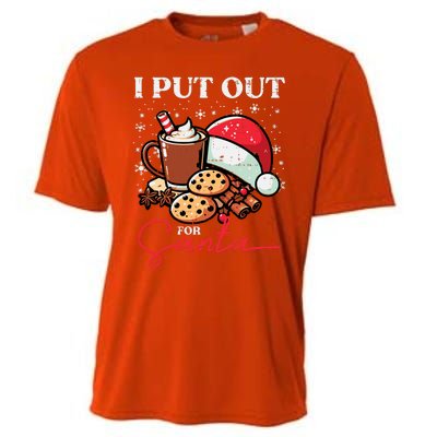 Christmas I Put Out For Santa Funny Xmas Cooling Performance Crew T-Shirt