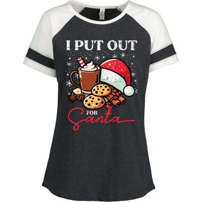 Christmas I Put Out For Santa Funny Xmas Enza Ladies Jersey Colorblock Tee