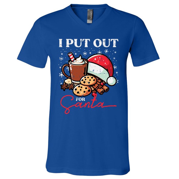 Christmas I Put Out For Santa Funny Xmas V-Neck T-Shirt