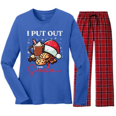 Christmas I Put Out For Santa Funny Xmas Women's Long Sleeve Flannel Pajama Set 